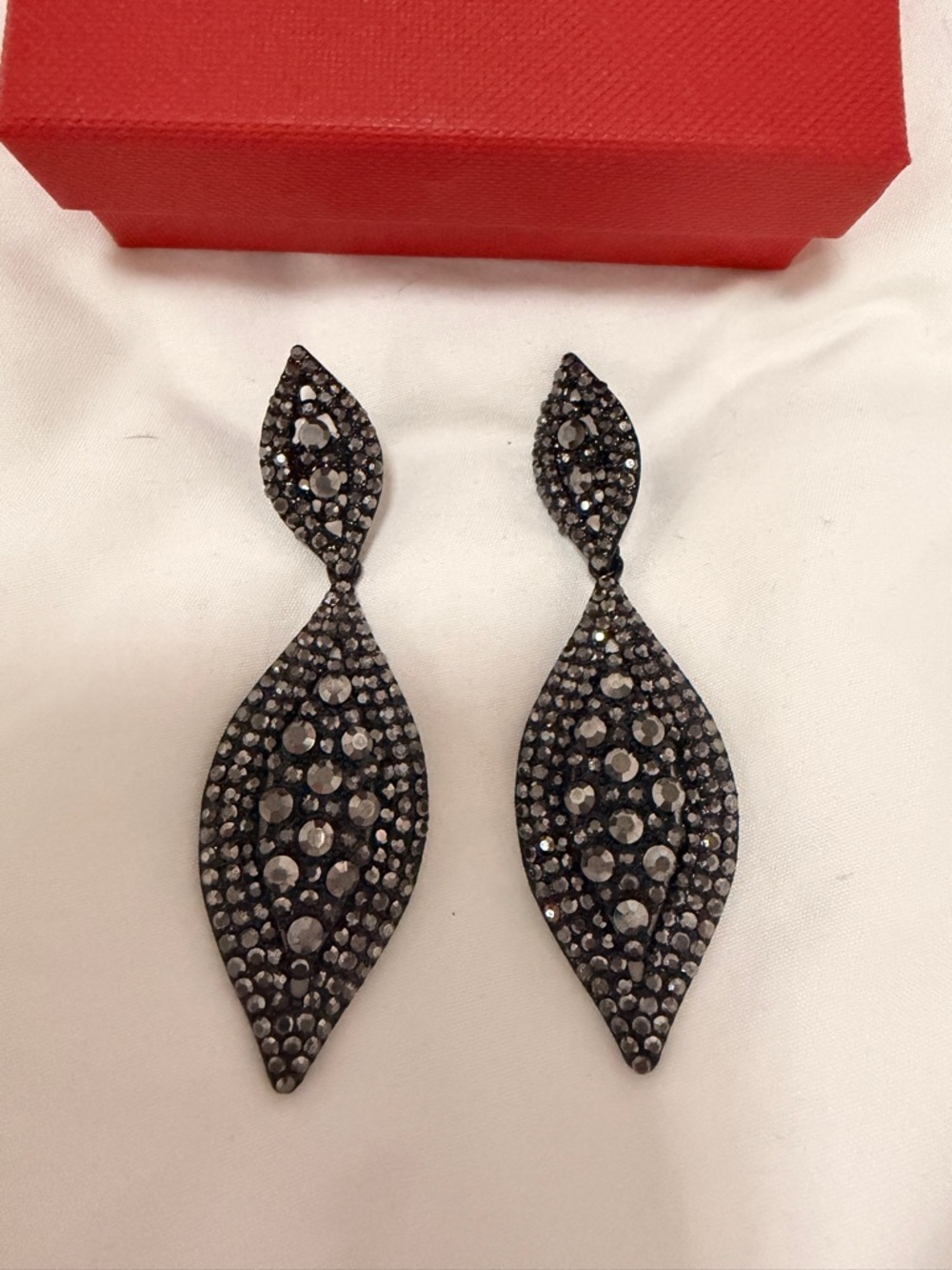 Amazon Black Crystal Pavé Drop Earrings for Women